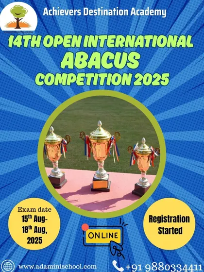 Registrations are open for our 14th International Abacus Competition! This is a chance for your child to compete, learn, and win on a global stage.