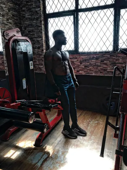 A quiet moment of reflection in the gym.