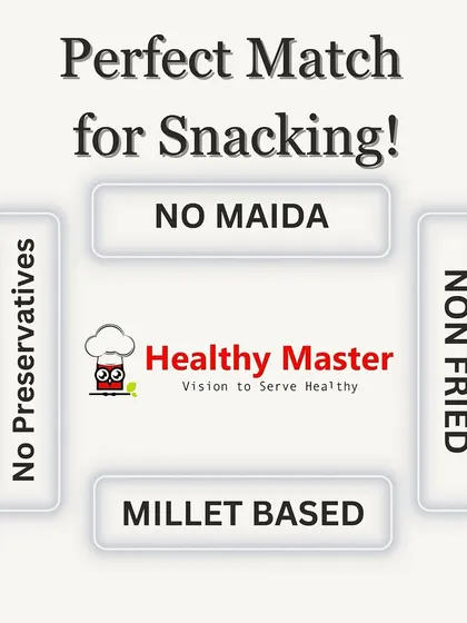 We've found the perfect match for snacking: no maida, no preservatives, non fried, and millet based. It's the perfect combination of taste and nutrition.