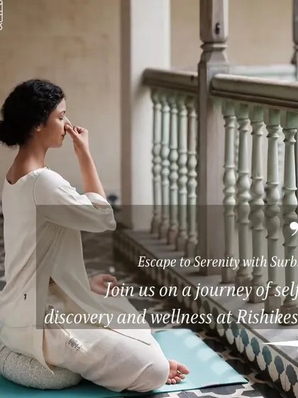 Escape to serenity with me on a journey of self discovery and wellness in Rishikesh. This image from my retreat brochure invites you to join the experience.