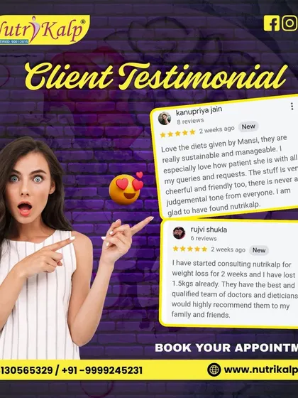Kanupriya and Rujvi's feedback shows how our diets are sustainable and manageable. With a friendly and non-judgmental team, clients like Rujvi have lost 1.5 kgs in just two weeks.