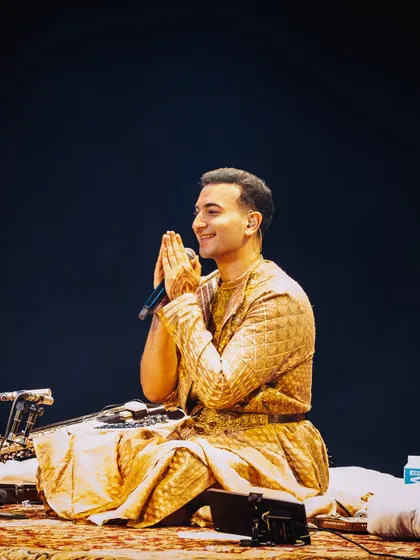A moment of gratitude after a sold-out show at NJPAC. My 'Sitar for Mental Health' tour connects with audiences across the globe, from New York to London and beyond.