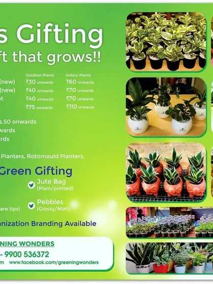 Give a gift that grows. This menu outlines our pricing for different plant and pot combinations, along with add-ons to customize your green gift.
