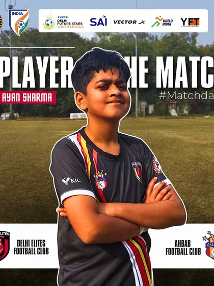 Player of the Match: Ayan Sharma. Wearing the number 10, he delivered a true all-round performance with crucial goals and solid defense.