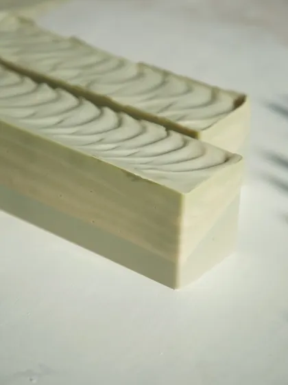 My most refreshing bar, 'Minty Breeze', with its beautiful textured top and cool green hues.
