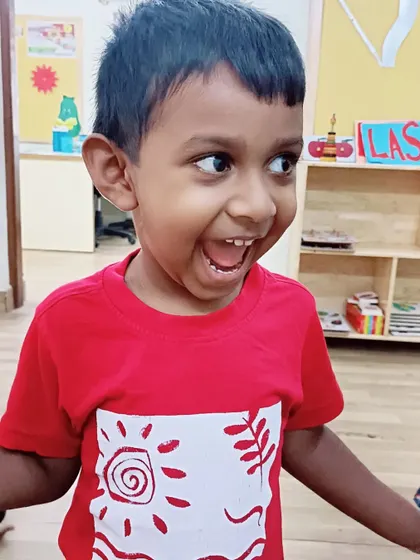 An excited expression from one of our little Asters. Our school is a place of joy and discovery.