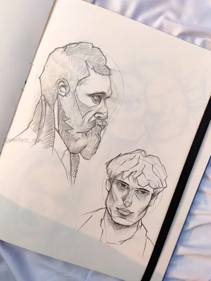More character sketches from my sketchbook. Practicing different angles and expressions helps me improve my portrait work.