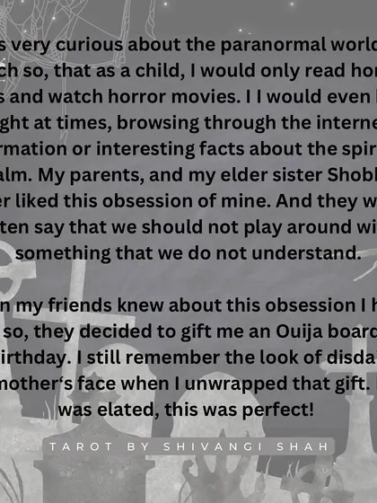 The cautionary tale of a 16-year-old who played with an Ouija board alone and became attached to a spirit named Lily.