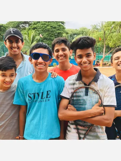 Smiles all around. A group of our happy young players enjoying their time together at the academy.