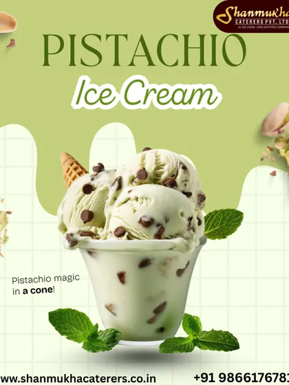 Our Pistachio Ice Cream is cool and creamy, with the rich, nutty flavor of pistachios in every scoop.