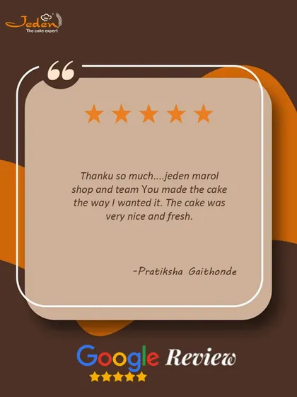 Thank you so much... you made the cake the way I wanted it." We are so happy we could create the perfect fresh and nice cake for you.
