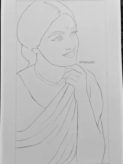 This is an outline of a new commission I was working on. Every portrait starts with a clean and precise line drawing to ensure the proportions are right.