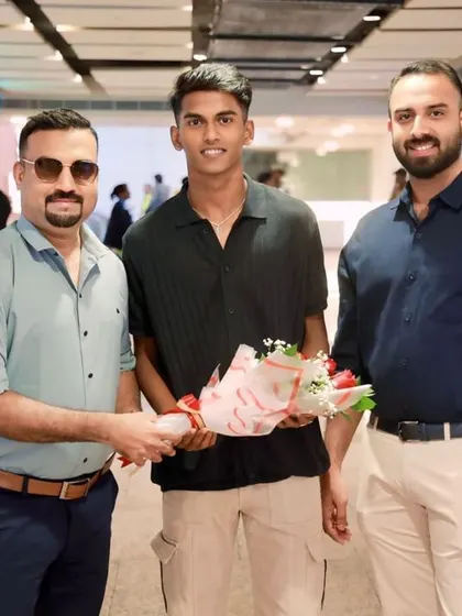 BFC player Vinith Venkatesh is welcomed in Dubai ahead of the launch event.