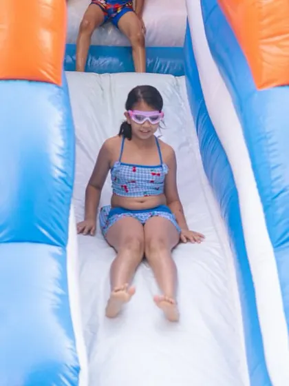 An inflatable water slide is always a highlight. We arrange for all kinds of entertainment to keep the energy high and the kids happy.