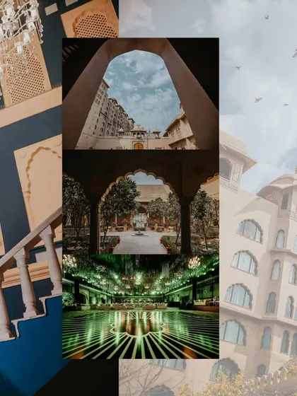 The architectural beauty of a Jaipur wedding venue. I take time to capture the stunning details of your chosen location, which becomes a character in your wedding story.