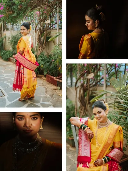 A collection of stunning bridal portraits, playing with light and shadow to create dramatic and beautiful images.