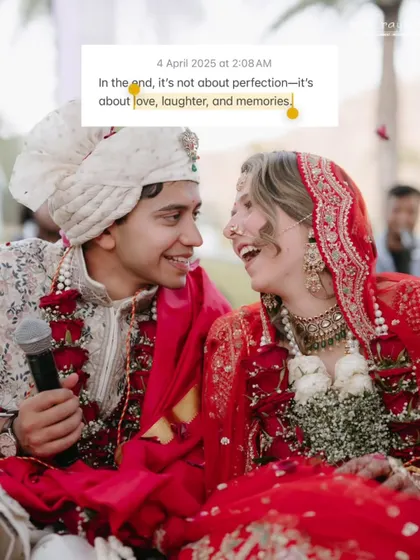 In the end, it's not about perfection, it's about love, laughter, and memories. This candid shot of the couple sharing a laugh during their ceremony perfectly captures that sentiment.
