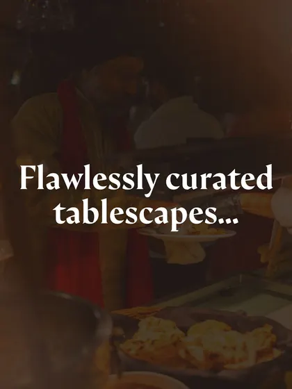A graphic highlighting our flawlessly curated tablescapes.
