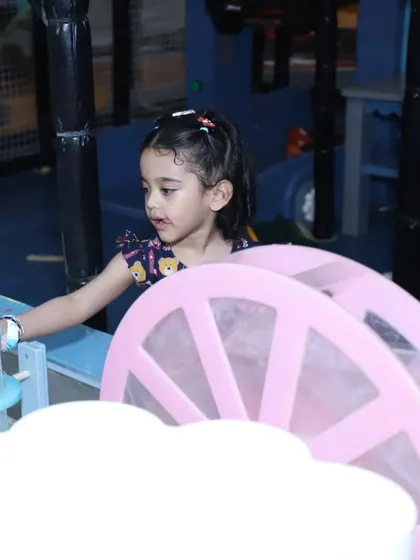 Another angle of our popular sensory play station, where kids can learn about cause and effect in a fun, hands-on way.