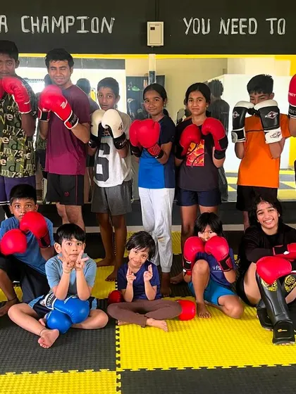 Our kickboxing program develops a wide array of skills. Students learn punches, kicks, and knee strikes to improve their speed, agility, and overall fitness.