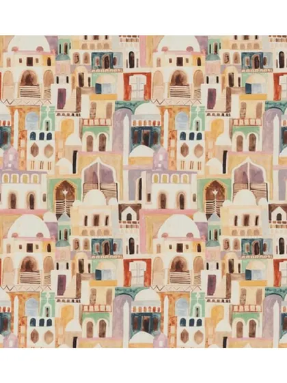 Exotic and colourful, the 'Zabeel' fabric from the 'Spectra' collection is reminiscent of the architecture of Morocco. Its watercolour-style print is perfect for adding an artistic, well-travelled feel to a space.