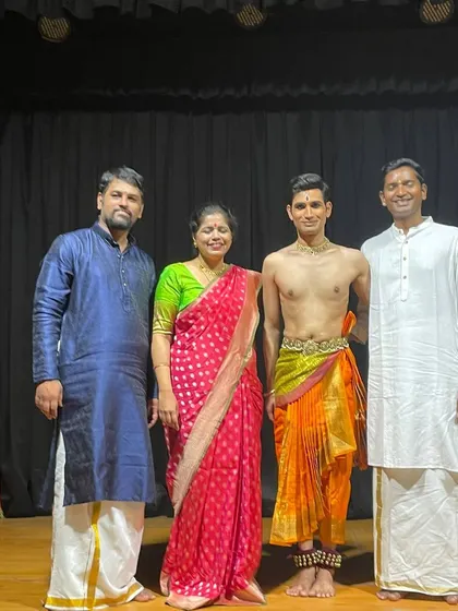 A post-performance photograph with the wonderful musicians from the Raindrop festival. Their artistry provides the energy and emotion for the dance.