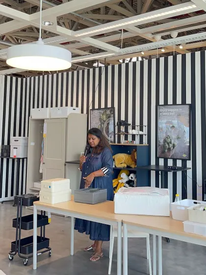 Here is another shot from my workshop at IKEA, where I shared my go-to tips for creating systems that are easy to maintain and bring a sense of calm to your home.