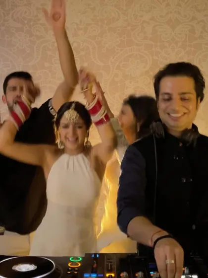 The bride is all smiles, dancing with pure joy right beside me. These are the moments that make every wedding after-party an unforgettable celebration.