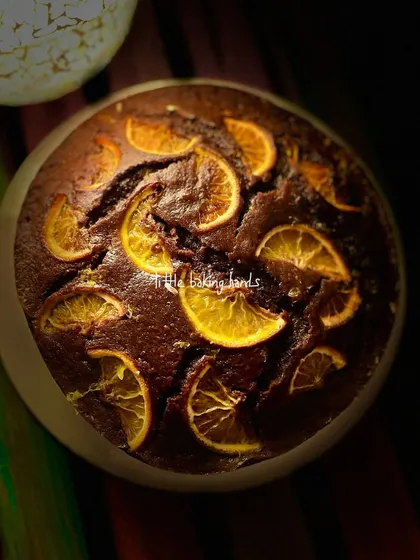 A rich chocolate and orange whole wheat cake, beautifully photographed. The cake itself is even better than the picture, with a perfect balance of flavours.