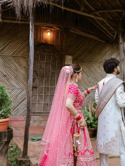 The 'first look' moment, where the groom turns to see his bride for the first time. We capture the anticipation and the beautiful reveal.