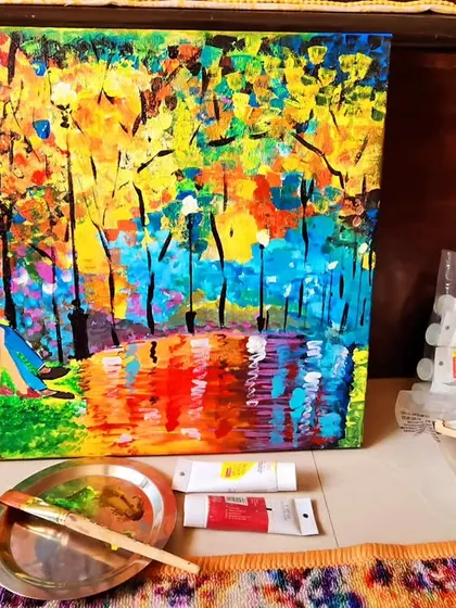 I started the new year with colors, creating this piece for a client. Art is a form of gratitude and a way to set intentions for the year ahead.