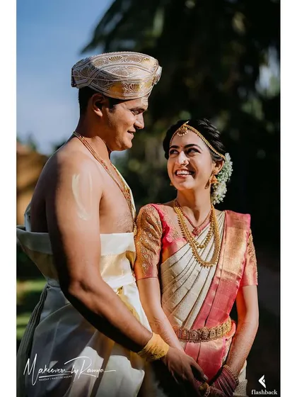 A classic portrait of the bride and groom.