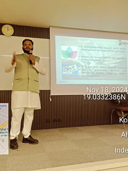 Explaining how Ayurveda is a comprehensive science that looks at the body, mind, and spirit together. It's not just about treating disease, but about promoting and preserving health.