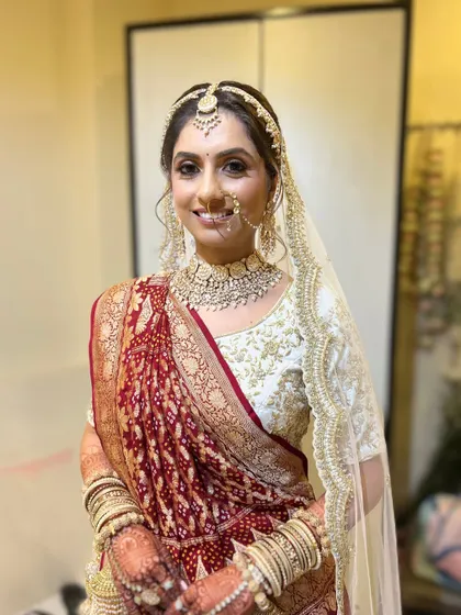 The complete bridal look, showcasing the beautiful blend of tradition and modern elegance.
