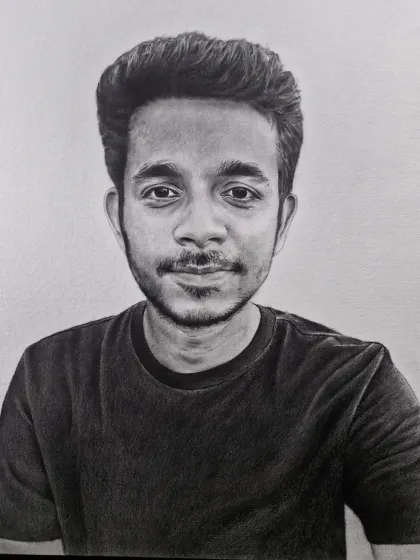 A highly realistic portrait commission, focusing on the subtle play of light and shadow on the face.