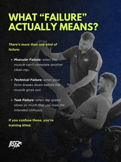 "Failure" can mean different things: muscular, technical, or task failure. Confusing these means you're training blind, so I teach athletes to understand the difference.