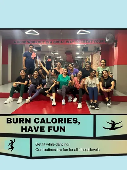 A happy, sweaty group photo after a killer workout. This is what "burn calories, have fun" looks like in real life.