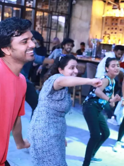 The smiles say it all. A candid photo from my Mixtape workshop at a KizLife event in Hyderabad. It's all about letting go, having fun, and enjoying the music with new friends.
