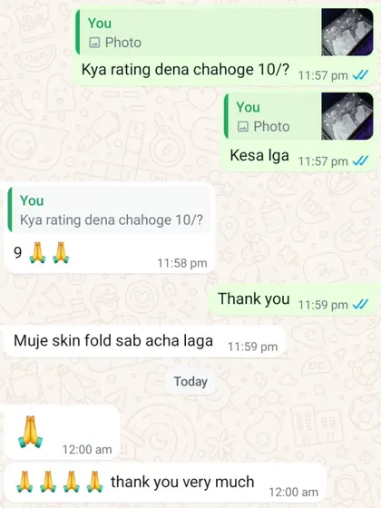 "Muje skin fold sab acha laga". I'm glad the client appreciated the fine details and gave a 9/10 rating for this hyper-realistic sketch.