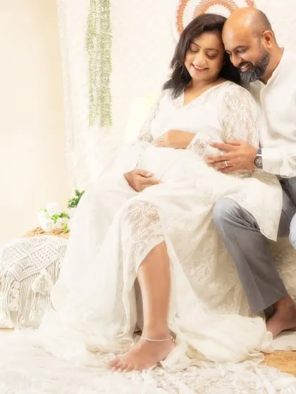Whispers of motherhood in a dreamy boho setting. This portrait captures the emotion and story of new beginnings for this loving couple.