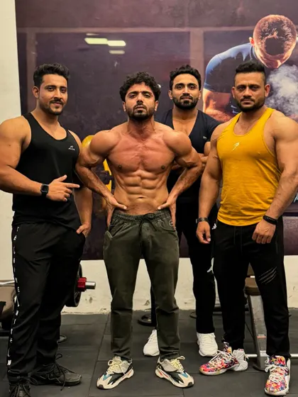 Posing with my team.