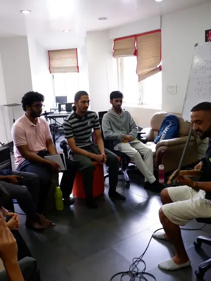 A guitar masterclass in session for our diploma students, led by an industry professional.