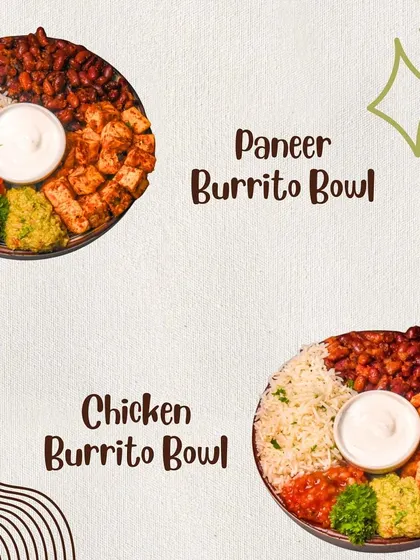 Dive into our flavorful Mexican Burrito Bowls, available with either paneer or chicken. They are packed with fresh ingredients and bold flavors for a healthy and satisfying meal.