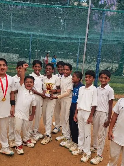 The victorious squad celebrating their title as Emerging Champions of the Triangular Series 2025 after a thrilling final.