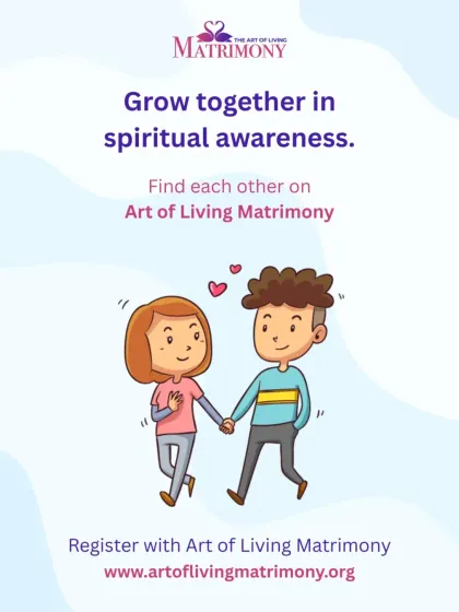 A cute illustration of a couple holding hands, ready to grow together in spiritual awareness. I help you find each other and walk the path hand in hand, heart to heart.