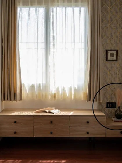 Natural light streams into this serene bedroom, but our smart panels are ready to take over, providing automated lighting for the evening.