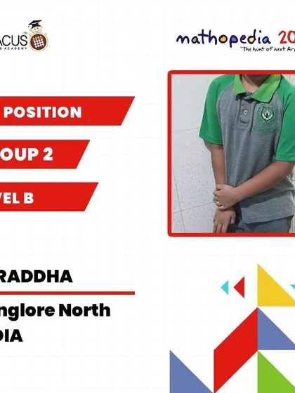 Shraddha from Bangalore North, another 1st Position winner.
