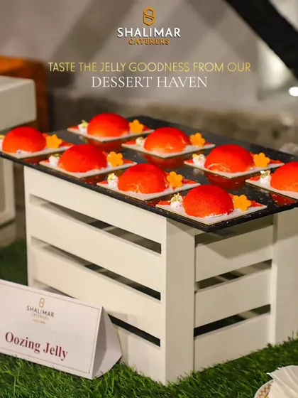 Taste the jelly goodness from our dessert haven. A tray of our Oozing Jelly desserts, ready to be served at your event.