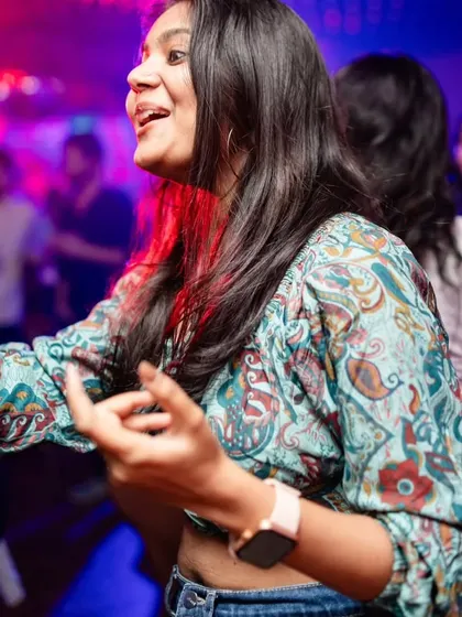 A partygoer lost in the rhythm during one of my sets at Nolimmits. It's all about the music.