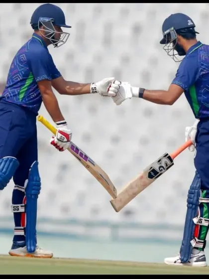 A great moment of partnership between our players Himanshu Rana and Chaitanya Bishnoi, who put on 154 runs for the 2nd wicket in a Ranji Trophy game.